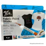 Set màu dạng thỏi vẽ vải Mont Marte Fabric Paint Sticks - 9 màu [Hàng Chính Hãng]