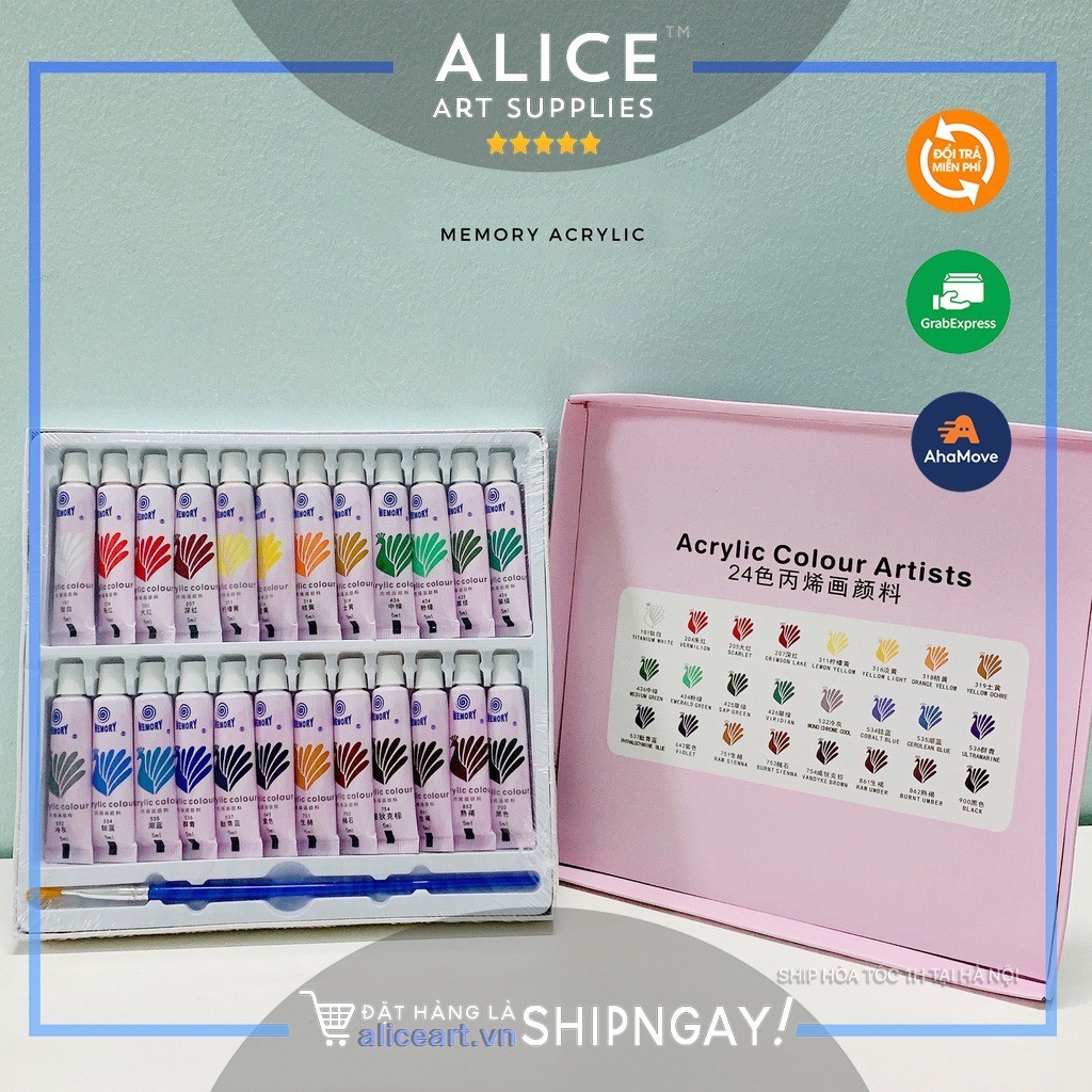 MAU-ACRYLIC-MEMORY-VE-MOI-CHAT-LIEU-GIAY-KINH-TUONG-XU-MONG-MOI-BE-MAT-CHO-BE-TAP-VE-GIA-RE-24-mau.jpg Bộ màu acrylic vẽ mọi bề mặt - Image 1