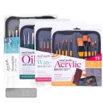 SET CỌ KÈM TÚI VẢI - VÍ MONT MARTE ĐỂ VẼ MÀU NƯỚC, SƠN DẦU, ACRYLIC ( 11 CÂY ) NEW