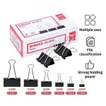 Kẹp giấy kim loại màu đen Deli nhiều size dùng văn phòng lẻ 1 cái Rẻ - Image 2