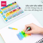 Màu sáp dầu Deli Super Wings kèm bút cắm màu tươi sáng, tô mịn, an toàn cho bé B - Image 2