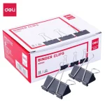 Kẹp giấy kim loại màu đen Deli nhiều size dùng văn phòng lẻ 1 cái Rẻ