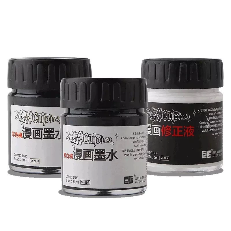 sg-11134201-7rd3w-m7ks8twc78j5f7.webp Mực vẽ Cupid màu đen 30ml kháng nước, chống nước - Dành cho vẽ truyện tranh, ký họa - Image 1