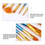 Bộ 10 cọ xanh (có cọ quạt) Bộ 10 cọ vẽ màu nước, acrylic, sơn dầu chuyên nghiệp , đầu sợi nylon với tay cầm bằng gỗ - Image 6