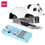 Dập ghim Deli mini hình gấu trúc Panda, bấm tới 15 trang cho giấy học sinh văn phòng kèm hộp ghim 1000 cái stapler 0453 - Image 7