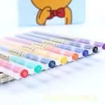 Set 8 Bút bi nước,bút chữ A mực Gel kèm 8 ngòi thay, trơn tru lâu hết mực, nhanh khô 0.5mm Deli chất lượng cao No33160 - Image 3