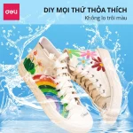 Bút Sơn Màu Acrylic Marker Deli ngòi nhỏ không bị rửa trôi - 12/24/36/48 Màu Tô Trên Mọi Chất Liệu giày chai lọ HM108 - Image 4