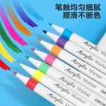 Bút Sơn Màu Acrylic Marker Deli ngòi nhỏ không bị rửa trôi - 12/24/36/48 Màu Tô Trên Mọi Chất Liệu giày chai lọ HM108 - Image 2