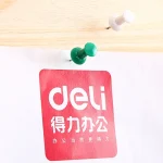 Hộp 80 cái đinh ghim giấy Deli nhiều màu ghim giấy note ghi chú tiện lợi - Image 2