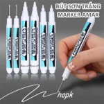 Bút sơn marker trắng AMAK ngòi nhỏ 1mm 2mm đánh dấu trên kim loại, không xóa được, đa chất liệu, che phủ tốt