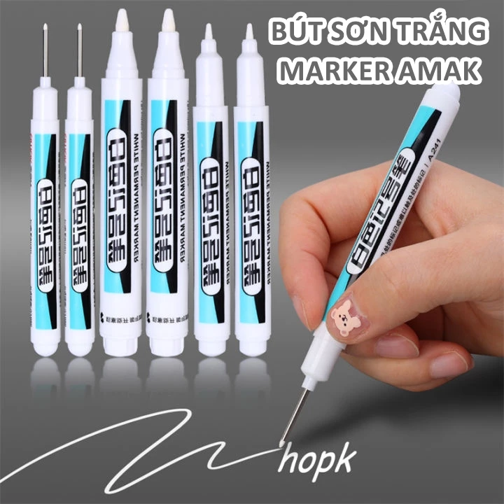 vn-11134207-7r98o-lxo1wwbrgtsr2d.webp Bút sơn marker trắng AMAK ngòi nhỏ 1mm 2mm đánh dấu trên kim loại, không xóa được, đa chất liệu, che phủ tốt - Image 1