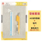 Bộ dụng cụ cắt giấy size A5 tấm lót cắt tự liền Huan Mei nhiều màu sắc, dao trổ kèm lưỡi dao, thước kẻ sắt 15cm - Image 7
