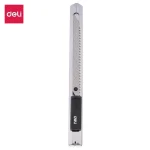 Dao rọc giấy dọc giấy inox DELI 2034 E2034 2054 2031 2061 dao hãng HAND SK5 lưỡi dao bạc, dao đen 30 độ cắt chi tiết - Image 3