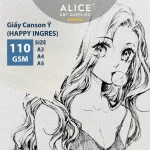 Giấy vẽ chì HAPPY INGRES CANSON Ý mỏng 110gsm (vân ngang)