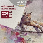 Giấy vẽ màu nước, gouache HAPPY INGRES CANSON Ý 220gsm (vân ngang)