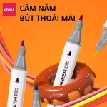 Bút Lông Màu Marker DELI Chuyên Nghiệp Hộp Nhựa An Toàn Cho Bé - Phân Loại Màu Đa Dạng New - Image 2